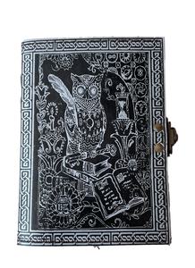 Journal à couverture rigide en cuir noir fait à la main avec papier recyclable Reliure thermique Agenda de voyage Fournitures de bureau Cadeaux parfaits - Product Image 2