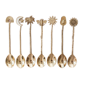 Cuchara de Acero Inoxidable de Diseño Tradicional, con Mango de Lujo Hecho a Mano, Juego de Cubiertos de Metal Pulido Dorado - Product Image 1