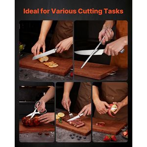 Set di 15 Coltelli da Cucina in Acciaio Inossidabile Tedesco ad Alto Contenuto di Carbonio con Affilatore, 67 Strati Damasco, Posacenere e Coltelli di Alta Qualità - Product Image 4