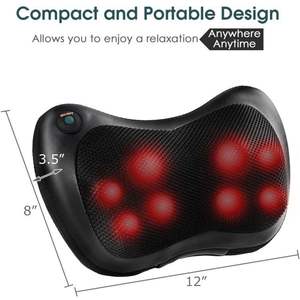 Deep Kneading <b>Shiatsu</b> Pillow <b>Massager</b> with Heat for Shoulder <b>Neck</b> <b>and</b> <b>Back</b> - Product Image 1