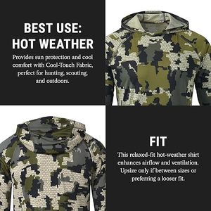 Sweat-shirt à capuche UPF 50+ rafraîchissant pour la chasse et les activités de plein air, séchage rapide, résistant aux odeurs, léger et respirant - Product Image 4