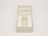 Boîtes de lèvre et de base en carton blanc de vente chaude pour l'emballage facial de crème de parfum de cosmétiques avec la fenêtre de PE et l'insertion de papier
