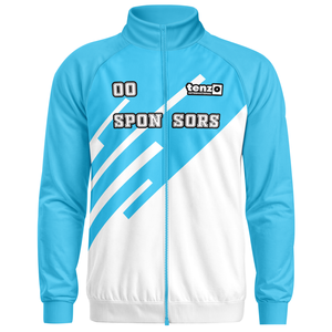 Veste de survêtement en polyester/coton respirant imprimée par sublimation, fermeture éclair intégrale, couleurs personnalisées, uniforme d'équipe, OEM ODM, vente en gros - Product Image 5