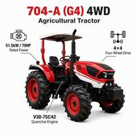 4WD Landwirtschaftlicher Traktor DMC704 mit Luftbremse, Zwei Hydraulikanschlüssen und Doppelgeschwindigkeits-Zapfwelle