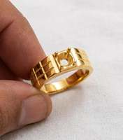 Runder Stein-Kathedralenring mit Vier-Krallen-Fassung, Verstellbarer 5mm Breiter Ring, Maßgefertigte DIY-Schmuckherstellung Zubehör