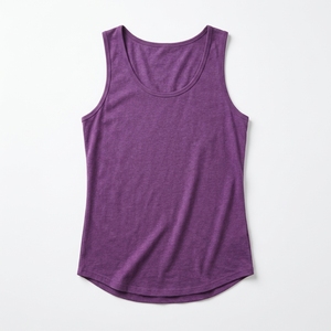 Loose Fit Sleeveless Tank <b>Top</b> Scoop Neck Curved Hem Soft Cotton Outdoor Breathable Lightweight Custom OEM Wholesale Manufacturer - Product Image 1