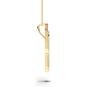 Pendentif en diamant cultivé en laboratoire de qualité supérieure avec chaîne en or, platine, argent, collier de bijoux fins pour femmes, style classique et élégant - Product Image 4