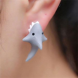 Set di affascinanti orecchini a forma di animale da 14 pezzi graziosi orecchini a forma di cucciolo di dinosauro disegni di balena divertenti gioielli in argilla - Product Image 2