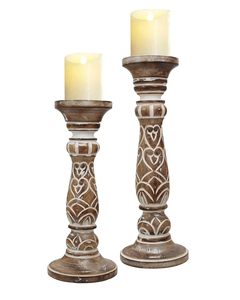 <b>Wooden</b> Eco Friendly Pillar <b>Candlestick</b> Holders Cylindrical Embossed Design Handmade Christmas Home Decoration - Product Image 4