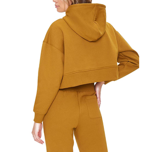 Sudaderas con Capucha Cortas para Mujer, Cómodas, en Stock, 100% Algodón, Estilo Urbano, Manga Larga, para Invierno, Venta al Por Mayor - Product Image 3