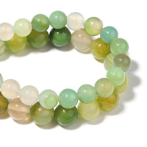 Top Grade 6/8/10mm Dyed Apple Green Agate <b>Stone</b> <b>Beads</b> Tricolor Grape Agate Light Yellow Loose <b>Stone</b> <b>Beads</b> Handmade Jewelry - Product Image 4