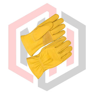 Gants de travail pour conducteur en cuir de vachette pleine fleur, paume en cuir croûte, dos antidérapant, résistants aux déchirures, respirants, sans silicone, anti-coupure, antistatiques - Product Image 2