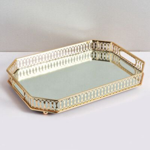 Luxury Hammered Metal Serving <b>Tray</b> Set Handcrafted Decorative <b>Black</b> & Gold Nested <b>Trays</b> With Handles For Ottoman Coffee Table - Product Image 4