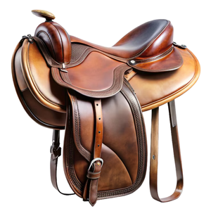 Silla de Montar Premium Hecha a Mano de Cuero Marrón para Caballo, Equipo Ecuestre Occidental, Silla Cómoda y Duradera para Senderismo, Entrenamiento en Rancho - Product Image 2