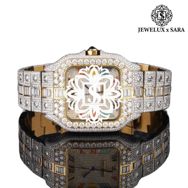 Best Quality Luxury Diamond Watch Stainless Steel Rectangle Case Analog Quartz Unisex Timepiece Available for Export Price