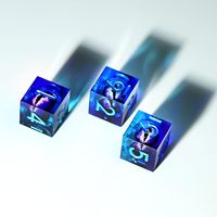 Ensemble de dés DND à cœur liquide Dragon Eye D6, 3 pièces, avec bords tranchants en résine, dés à 6 faces, 16mm, faits à la main, polyédriques, bleu violet
