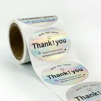 Autocollants en vinyle adhésifs holographiques personnalisés en gros, résistants à l'eau, écologiques, durables et anti-huile pour emballages cadeaux