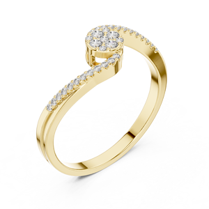 Anillos de oro macizo de 14k para mujer con diseño minimalista de diamantes de corte redondo, estilo bypass o swirl, para regalo, compromiso, aniversario, boda. - Product Image 1