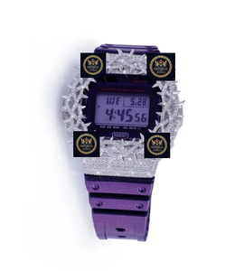 Caja de reloj GPS con moissanita que pasa la prueba del diamante, chapada en oro, con bisel con incrustaciones de diamantes VVS y esfera de lujo con indicadores. - Product Image 2