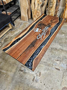 Custom Live Edge Wood and Resin Table Handcrafted Home Decoration <b>Craft</b> - Product Image 6
