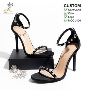 Sandales à talons hauts élégantes pour femmes, ornées de cristaux, à fines brides de 10 cm, pour soirées et mariages, ODM/OEM - Product Image 6