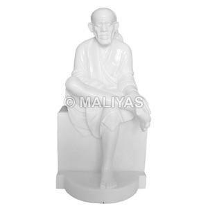 รูปปั้นพระศรีสิทธิ์สายบาจาห์จากหินอ่อนแท้ |   รูปปั้นพระศรีศิริไสบาบา ทำจากหินอ่อนสีขาว ท่านั่งสมาธิ – มาลียาส - Product Image 1
