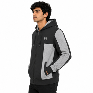 Sudadera con capucha de moda para hombre, con cremallera completa, diseño de bolsillo frontal con logo, estilo casual, streetwear, oversize, 100% algodón, para invierno - Product Image 4