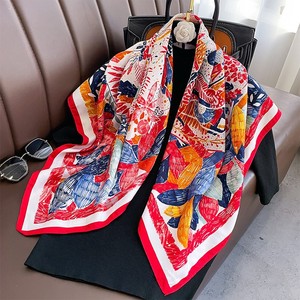 Elegant 100% <b>Silk</b> Satin Square Scarf Women Solid Digital Printed Muslim Fashion Accessory All Seasons Multi-Functional <b>Wrap</b> - Product Image 6