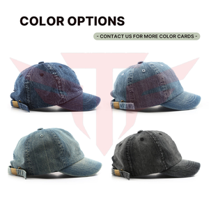 Vintage Washed Canvas Waterproof Baseball Cap 6 Panel Adjustable Unisex Dad <b>Hat</b> Gold Copper Buckle 54-56cm Spring <b>Summer</b> Casual - Product Image 2