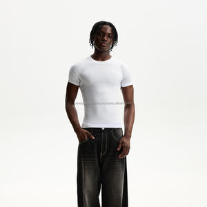 T-shirts pour hommes coupe ajustée coton LOGO personnalisé chemises de fitness pour hommes col en O sporty GYM Wear t-shirt d'entraînement pour homme - Product Image 6