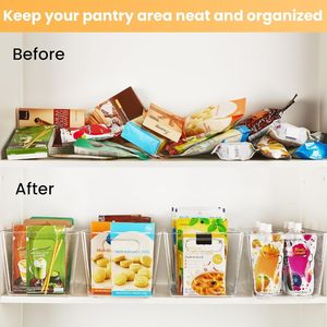 Set di 10 Contenitori in Plastica Trasparente con Manici per Cucina, Freezer e Dispensa - Organizza Efficientemente la Conservazione degli Alimenti - Product Image 3