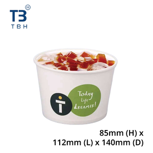 Bol à salade en papier blanc avec couvercle 850cc, conteneur alimentaire rond, idéal pour les stands de restauration, les événements et les magasins - Fournisseur de qualité en Malaisie - Product Image 2
