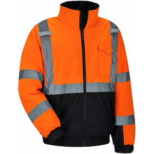 High Visibility Safety <b>Jacket</b> Class 3 Waterproof Reflective Workwear Yellow with <b>Silver</b> Stripes and Black Trim - Product Image 5