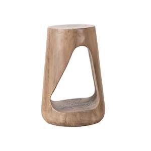 Mesa auxiliar redonda moderna de 14.56' con acabado liso, mesita de noche de óxido de magnesio, mesa auxiliar contemporánea - Product Image 3