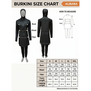 Traje de Baño Islámico Modesto para Mujer, Burkini de Poli Spandex, Mangas Largas, Corte Holgado, Etiqueta Personalizada OEM, Talla XXL, para Playa, Piscina, Verano - Product Image 6