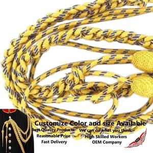 Aiguillette al por mayor, dorada y azul, tamaño completo, con etiquetas doradas, cordón de hombro de Mylar - Product Image 3