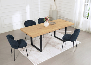 Factory Price Upholstered Dining <b>Chair</b> <b>Navy</b> Fabric Side <b>Chair</b> Metal Leg <b>Accent</b> Seat for Home Furniture - Product Image 5