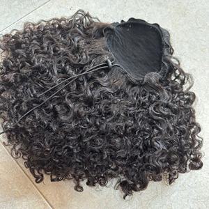 Extensión de cola de caballo de pelo Natural sin procesar 100g Peluca de cola de caballo completa 8-32 marrón oscuro Borgoña de alta calidad - Product Image 5