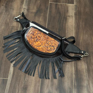 Riñoneras genuinas de diseñador de lujo, riñonera con flecos de cuero de vaca mecanizada a mano, riñonera con bolsillo en la cadera, cinturón para Unisex - Product Image 4