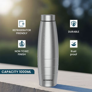 Oversized stainless steel water bottle with integrated carry handle secure flip sipper lid for hiking gym camping travel trekkin - Product Image 3