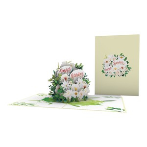 Carte de voeux pop-up florale faite à la main au Vietnam Merci Graduation Félicitations Salutations Souvenirs - Product Image 1