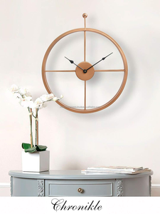 นาฬิกาแขวนผนังโลหะทรงกลมสำหรับตกแต่งสำนักงานและใช้ในบ้านสไตล์อินเดียคลาสสิค - Product Image 5