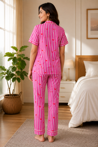 Conjunto de Pijama para Mujer al por Mayor, 100% Algodón, Estampado Floral, con Bolsa de Almacenamiento |   Ropa de Dormir Ligera y de Lujo para Verano - Product Image 4
