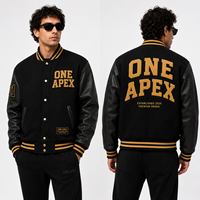 Veste universitaire en laine marine et cuir personnalisée pour hommes, broderie chenille, veste bomber universitaire, veste de baseball streetwear OEM