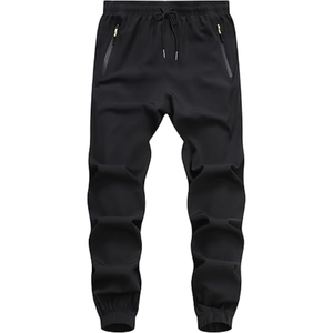 Pantalon cargo jogger léger pour homme 100 % coton, taille mi-haute, avec cordon de serrage, séchage rapide, pour l'entraînement et le sport - Product Image 1