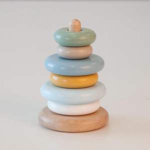 Juguete de Aprendizaje de Apilamiento de Anillos de Madera para Niños, Juguete Decorativo para Bebés y Niños - Product Image 3