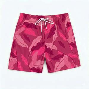 Comfortable 100% Polyester <b>Elastic</b> Waist Men Shorts High Street Windproof Breathable Quick Dry Summer Casual Wear - Product Image 5