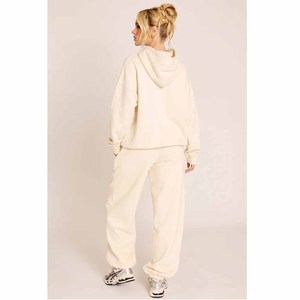 Conjunto Deportivo de Invierno Personalizado para Mujer, con Sudadera con Capucha y Cremallera, Felpa de Algodón Grueso, Corte Regular, Ropa Deportiva de Fábrica - Product Image 4