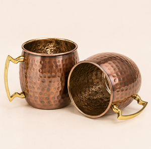 Juego de Tazas Moscow Mule de Cobre Puro Hechas a Mano de Primera Calidad, Acabado Martillado Antiguo, Taza de Cerveza con Asa de Latón para Bar y Regalos al por Mayor - Product Image 6