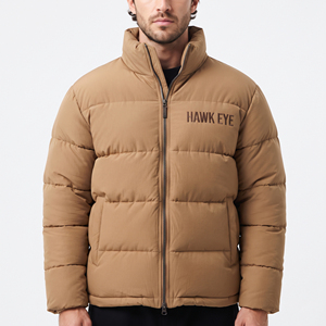 <b>Men's</b> Warm Winter <b>Padded</b> <b>Coat</b> Stand Neck Zipper Front Windproof Casual Regular Fit Quilted Outdoor Jacket Polyester Fill - Product Image 5